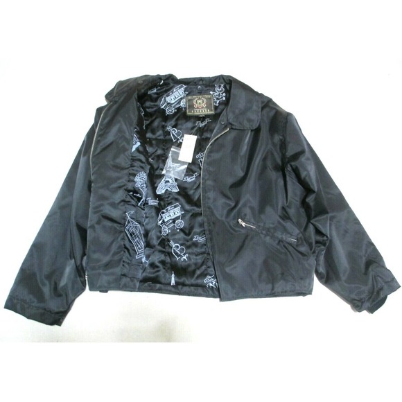 NWT $90 EXPRESS Womens Jacket Black Nylon MOTO Cropped Zip Size S - Picture 2 of 11